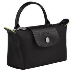 Longchamp Le Pliage Green Pouch With Handle Black