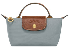 Longchamp Le Pliage Original Pouch With Handle Steel