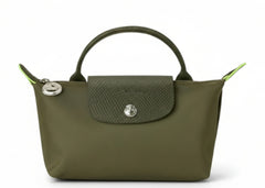 Longchamp Le Pliage Green Pouch With Handle Forest