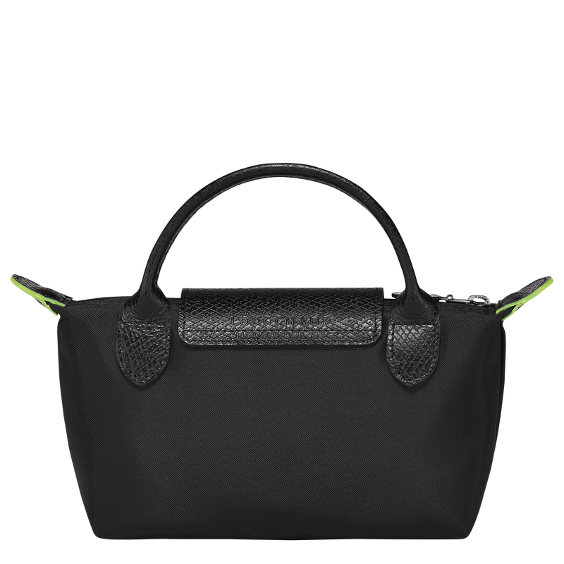 Longchamp Le Pliage Green Pouch With Handle Black