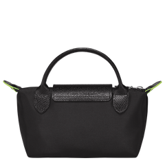 Longchamp Le Pliage Green Pouch With Handle Black