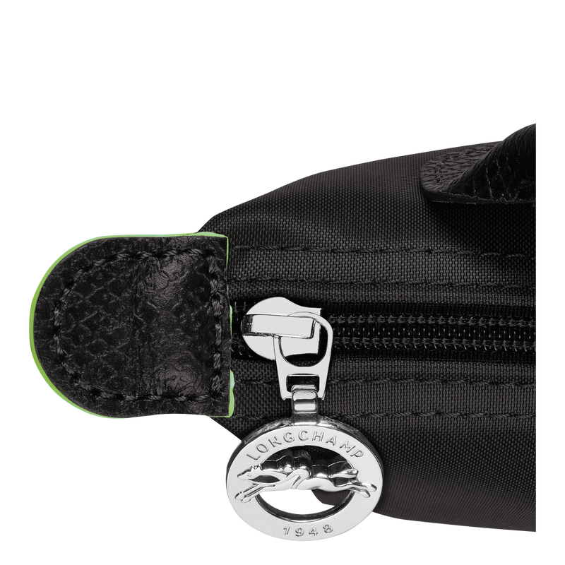 Longchamp Le Pliage Green Pouch With Handle Black