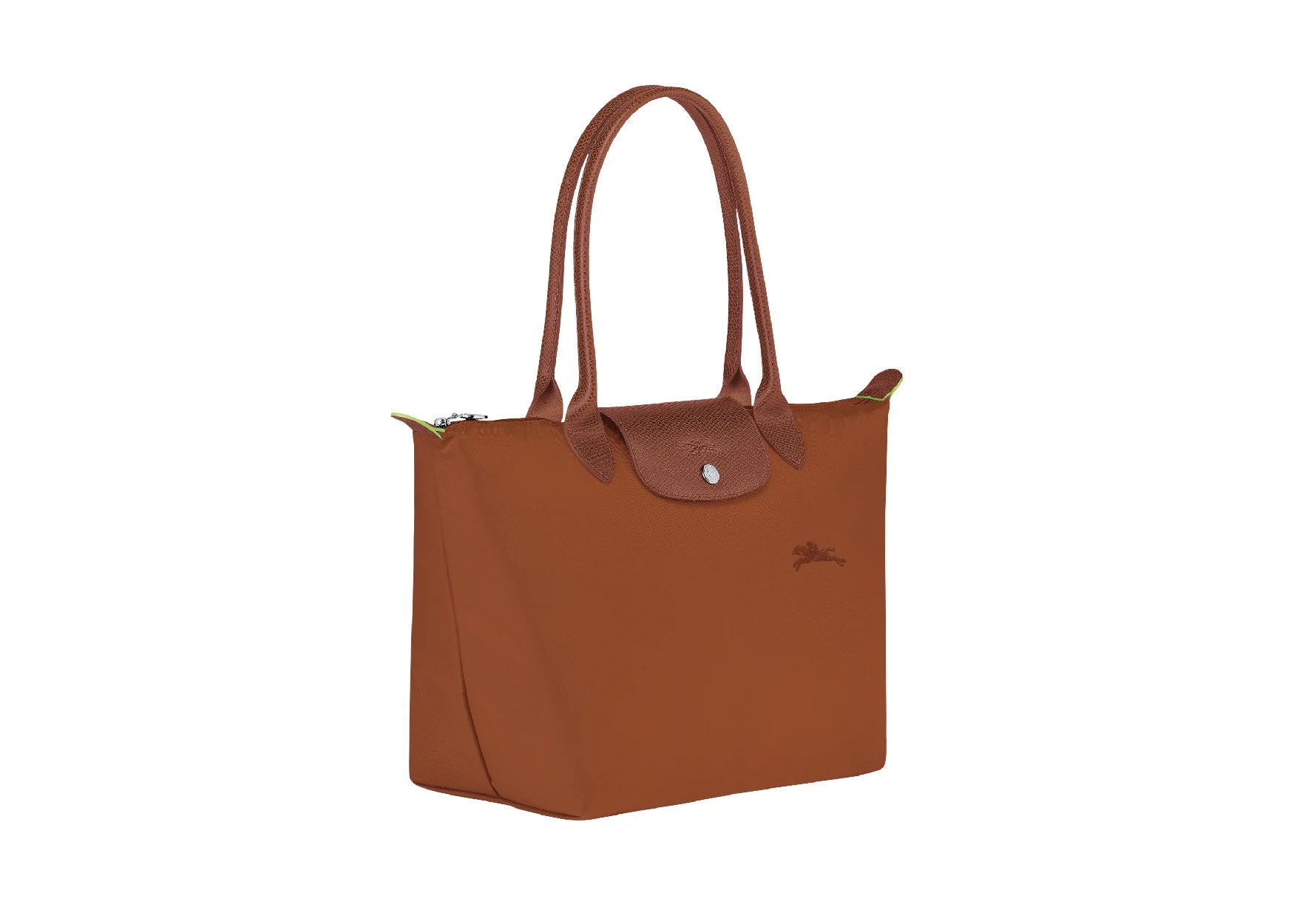 Longchamp Le Pliage Green Medium Tote Bag Cognac