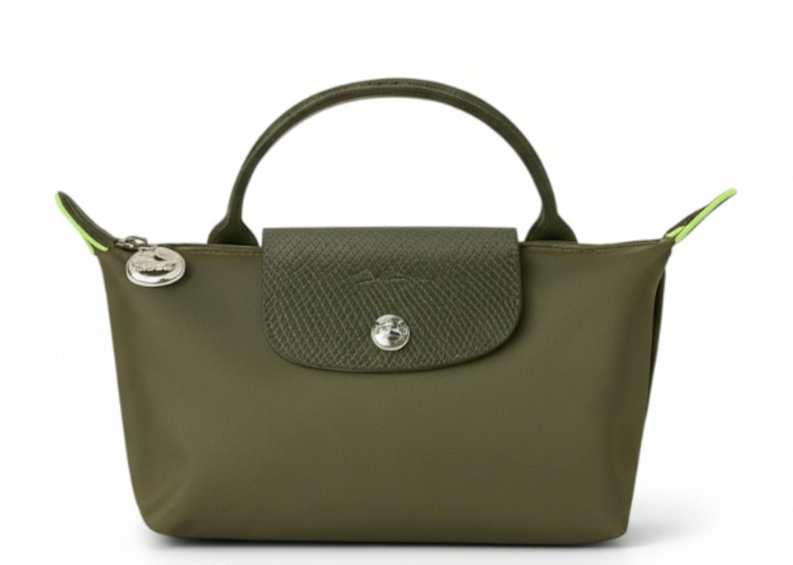 Longchamp Le Pliage Green Pouch With Handle Forest